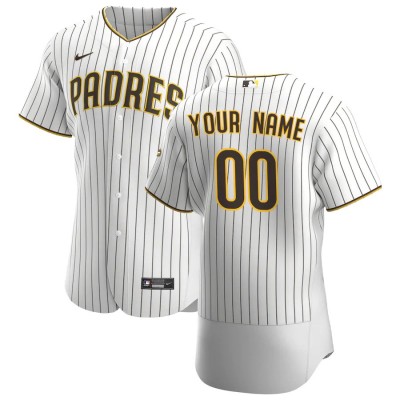 San Diego Padres Custom Men's Nike White Brown Home 2020 Authentic Player Jersey